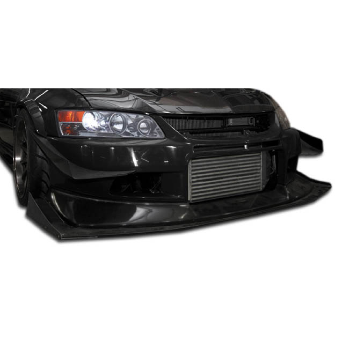 Modify your Mitsubishi Evolution 2003 with our Exterior/Other Exterior - Front view showing under spoiler air dam at low angle