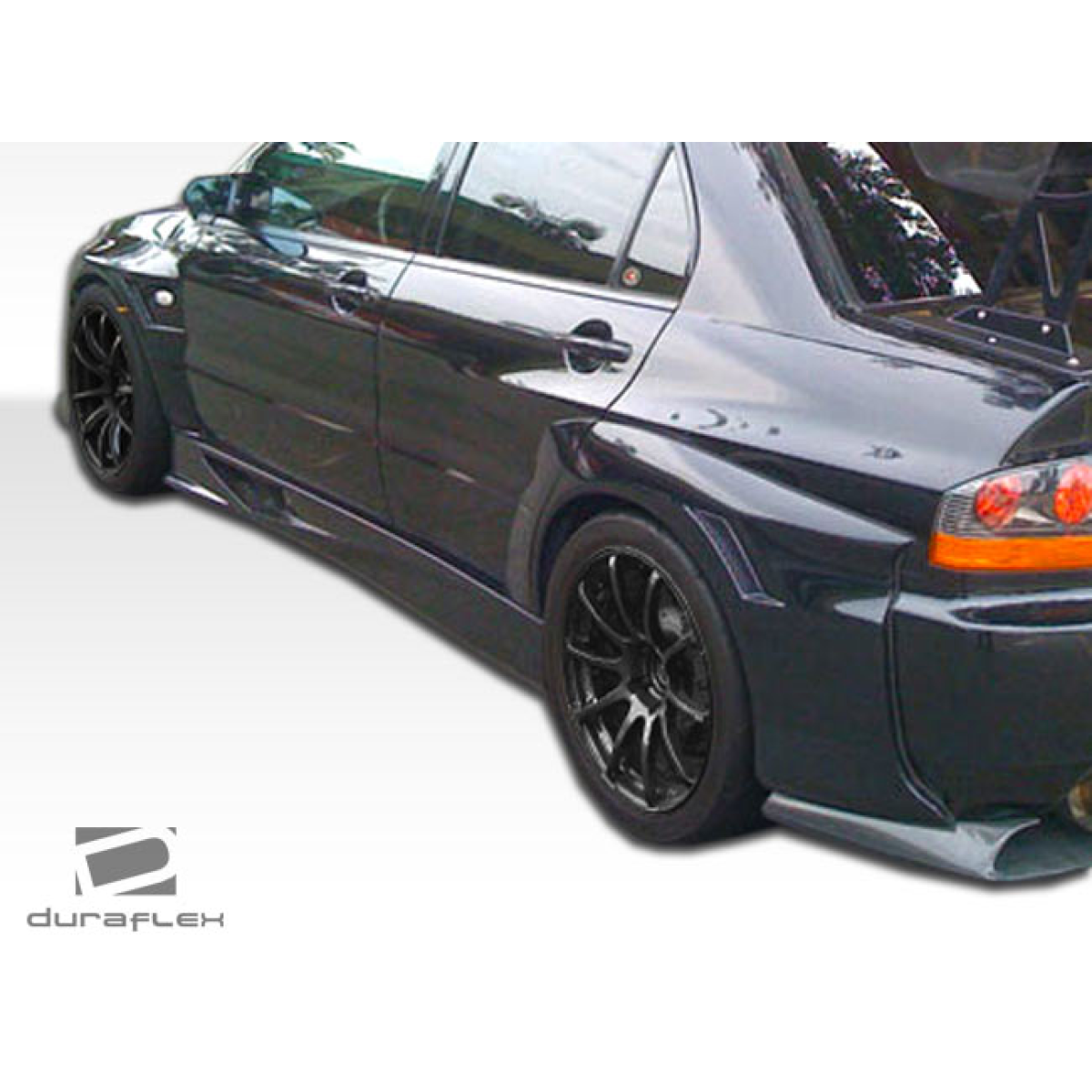 Modify your Mitsubishi Evolution 2003 with our Exterior/Side Skirts - Side view angle showcasing vehicle side skirts