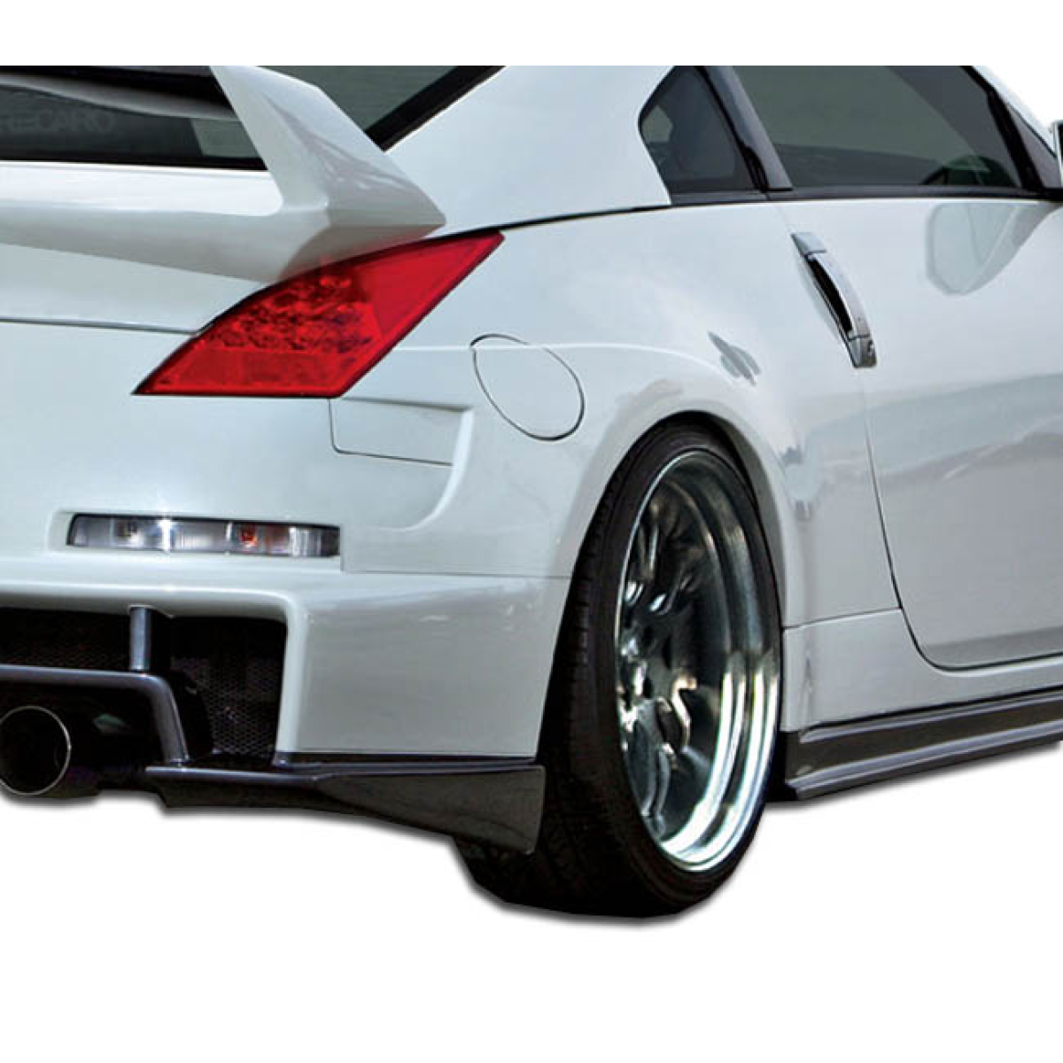 Modify your Nissan 350Z 2003 with our Exterior/Complete Body Kits - Angle shows rear view of Nissan 350Z near side fender