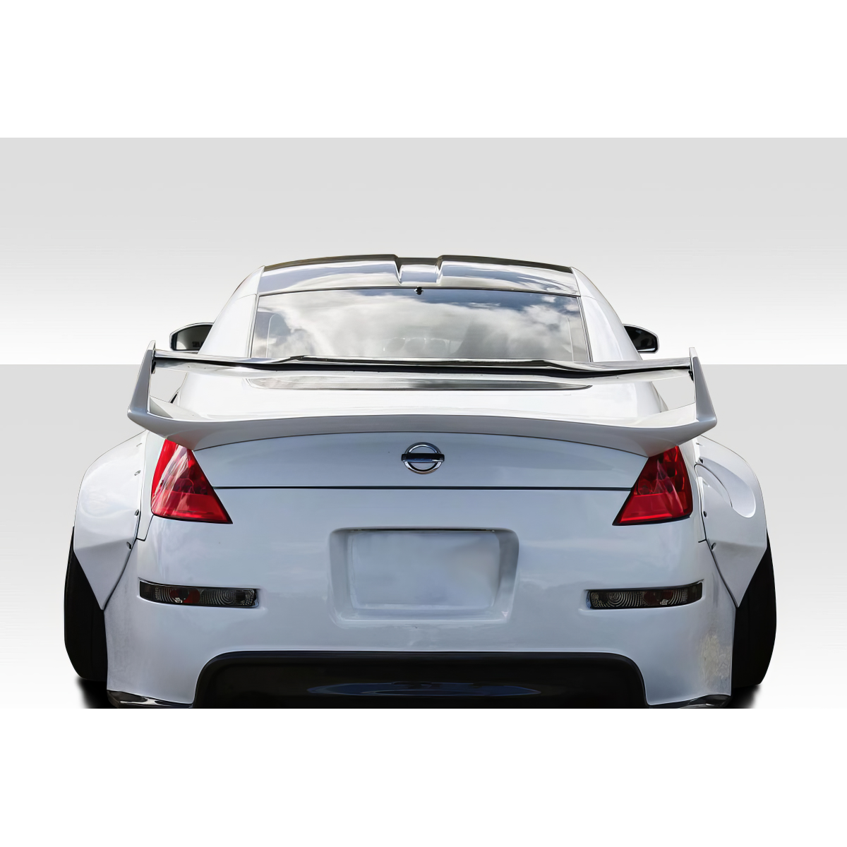 Modify your Nissan 350Z 2003 with our Exterior/Complete Body Kits - Rear view of a modified Nissan 350Z at slight angle