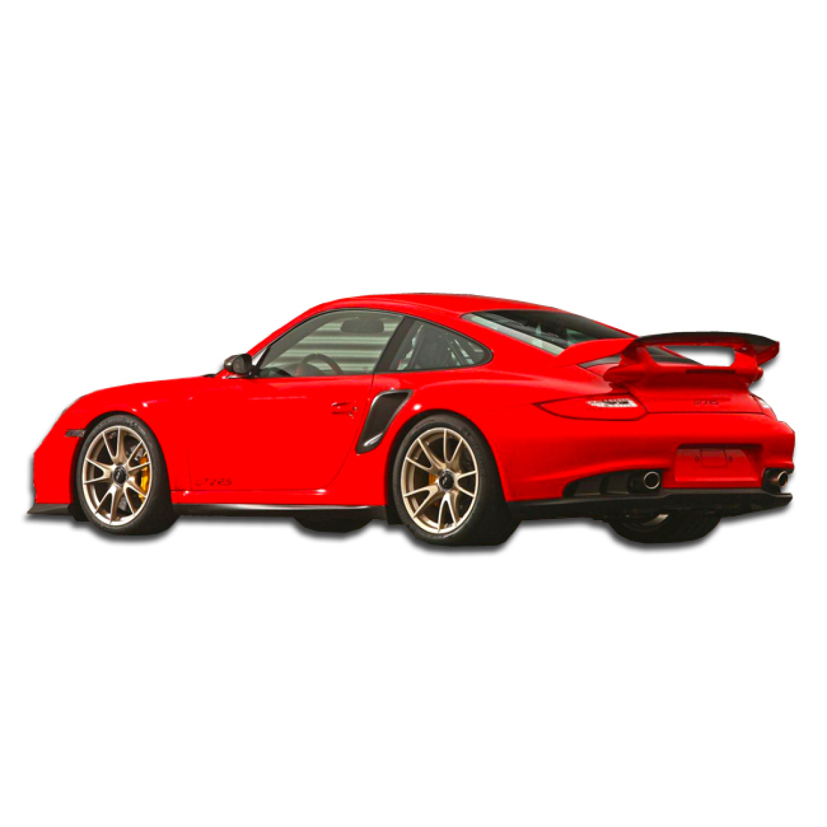 Modify your Porsche 911 2005 with our Exterior/Side Skirts - Image shows vehicle from a rear three quarter view