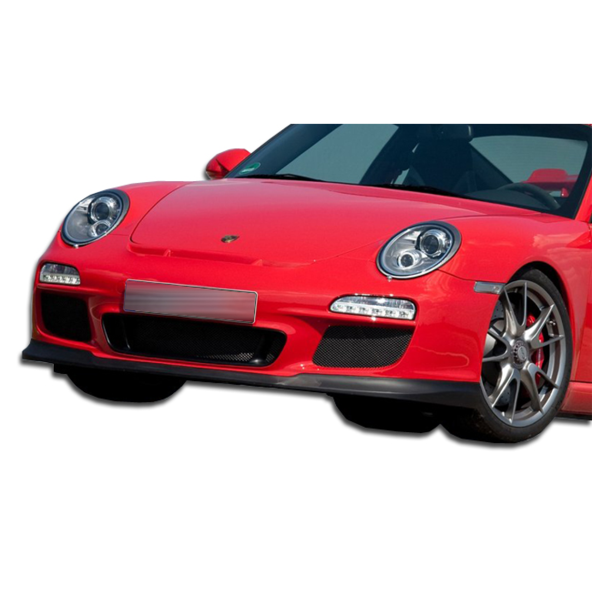 Modify your Porsche 911 2005 with our Exterior/Front Bumpers or Lips - Front angled view of Porsche 911 highlight lip