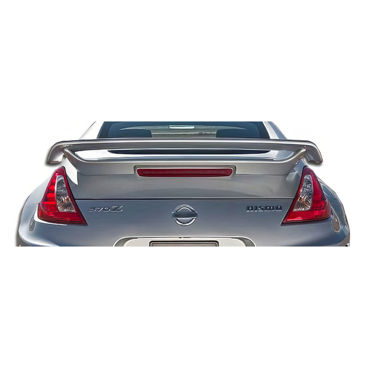 Modify your Nissan 370Z 2009 with our Exterior/Wings - Rear view of the spoiler at a straight angle