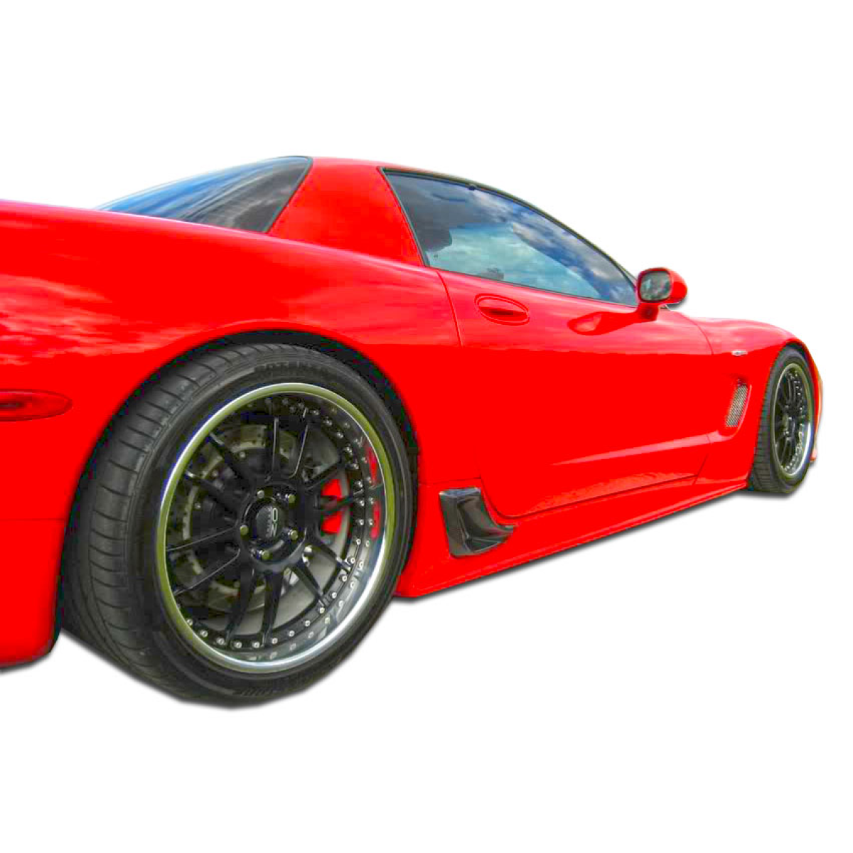 Modify your Chevrolet Corvette 1997 with our Exterior/Side Skirts - Angle shows rear side view of the vehicle
