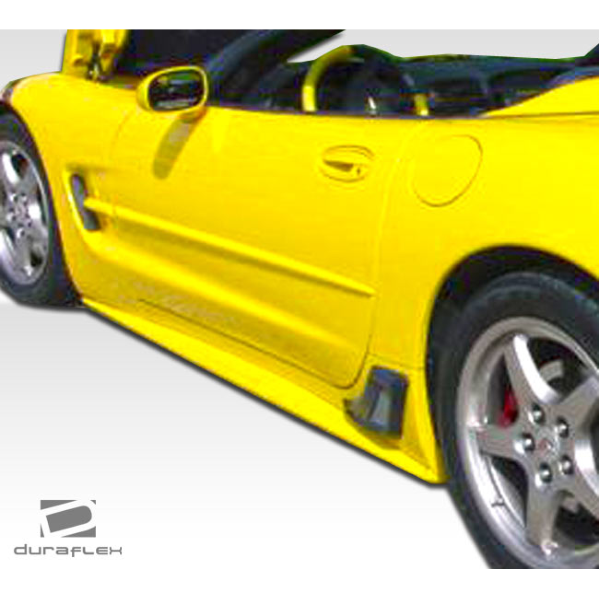 Modify your Chevrolet Corvette 1997 with our Exterior/Side Skirts - Side view showing side skirt on yellow Corvette