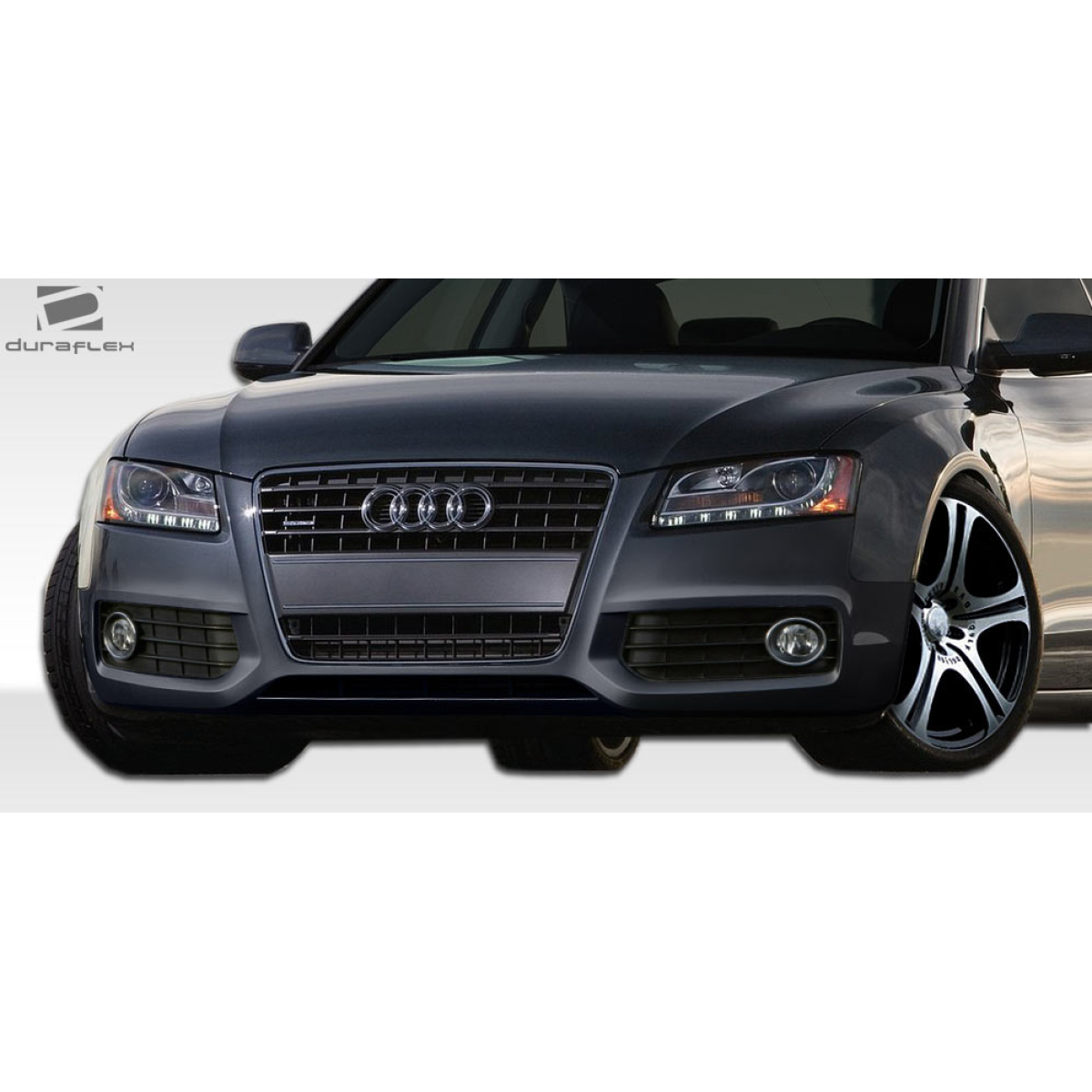 Modify your Audi A5 2008 with our Exterior/Front Bumpers or Lips - Front view of the vehicle at a level angle