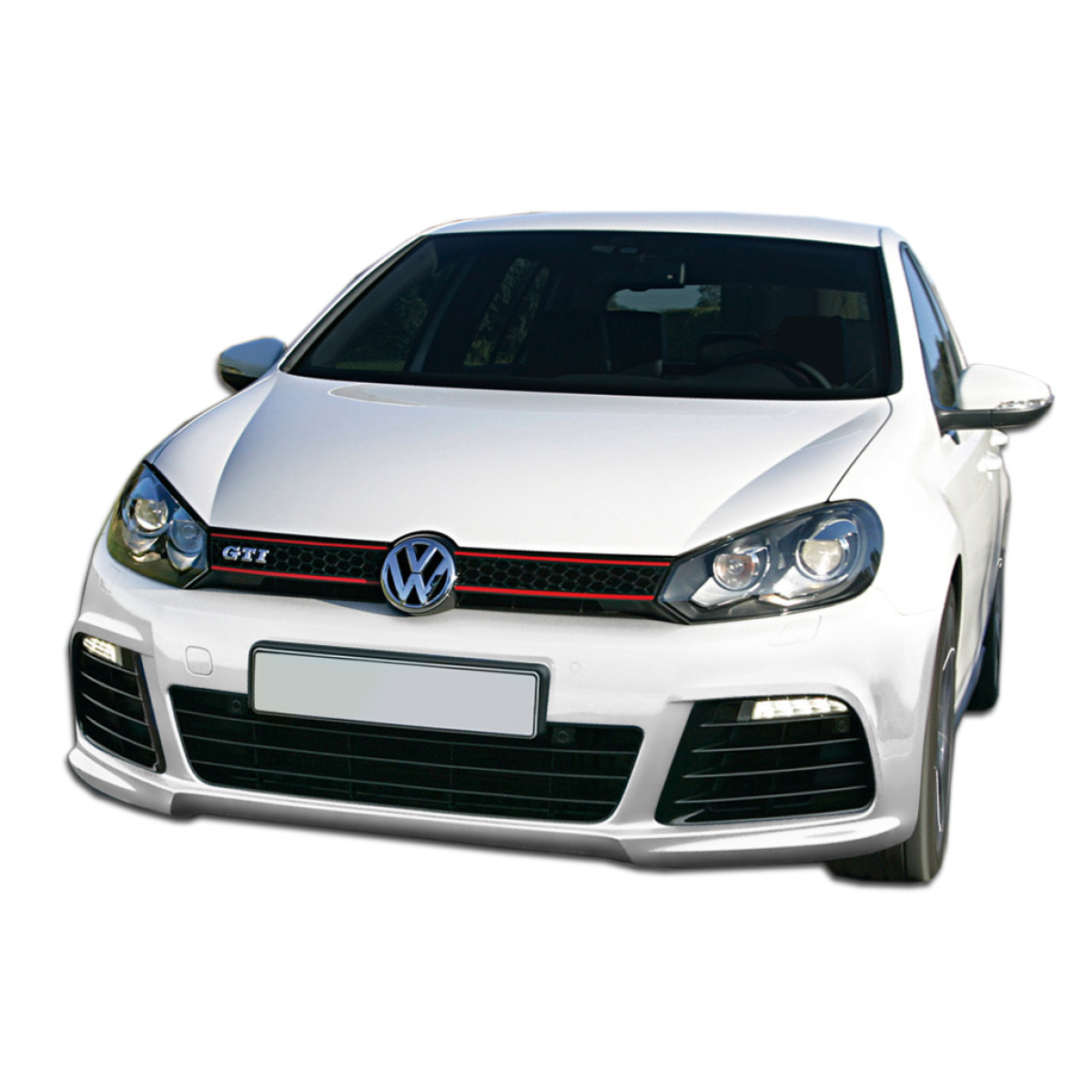 Modify your Volkswagen Golf 2010 with our Exterior/Front Bumpers or Lips - Front view of Volkswagen Golf GTI at eye level