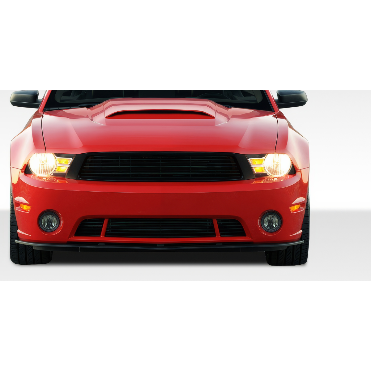 Modify your Ford Mustang 2010 with our Exterior/Front Bumpers or Lips - Front view of the car slightly elevated angle