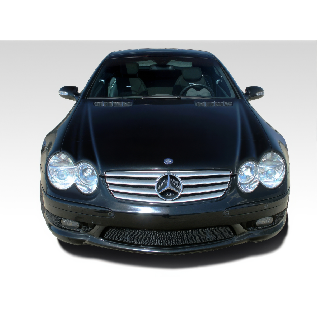 Modify your Mercedes-Benz SL-Class 2003 with our Exterior/Front Bumpers or Lips - Front view angle of the vehicle showing bumper design