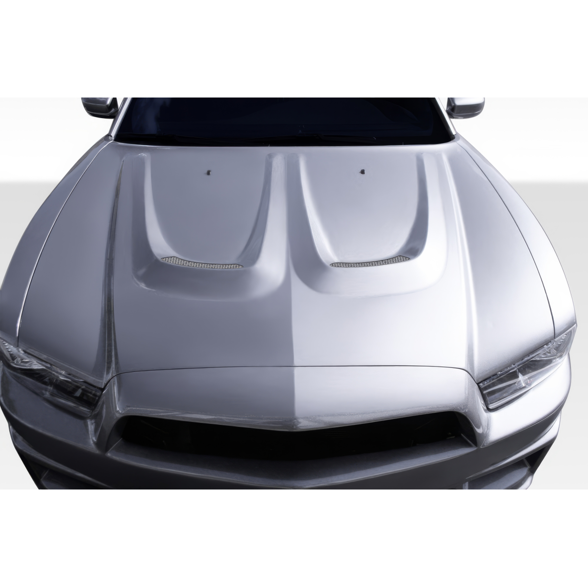 Modify your Dodge Charger 2011 with our Exterior/Hoods - Top view of the vehicle hood at a straight angle