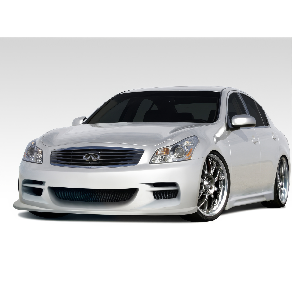 Modify your Infiniti G35 2007 with our Exterior/Complete Body Kits - Front angle view of the Infiniti G35 vehicle