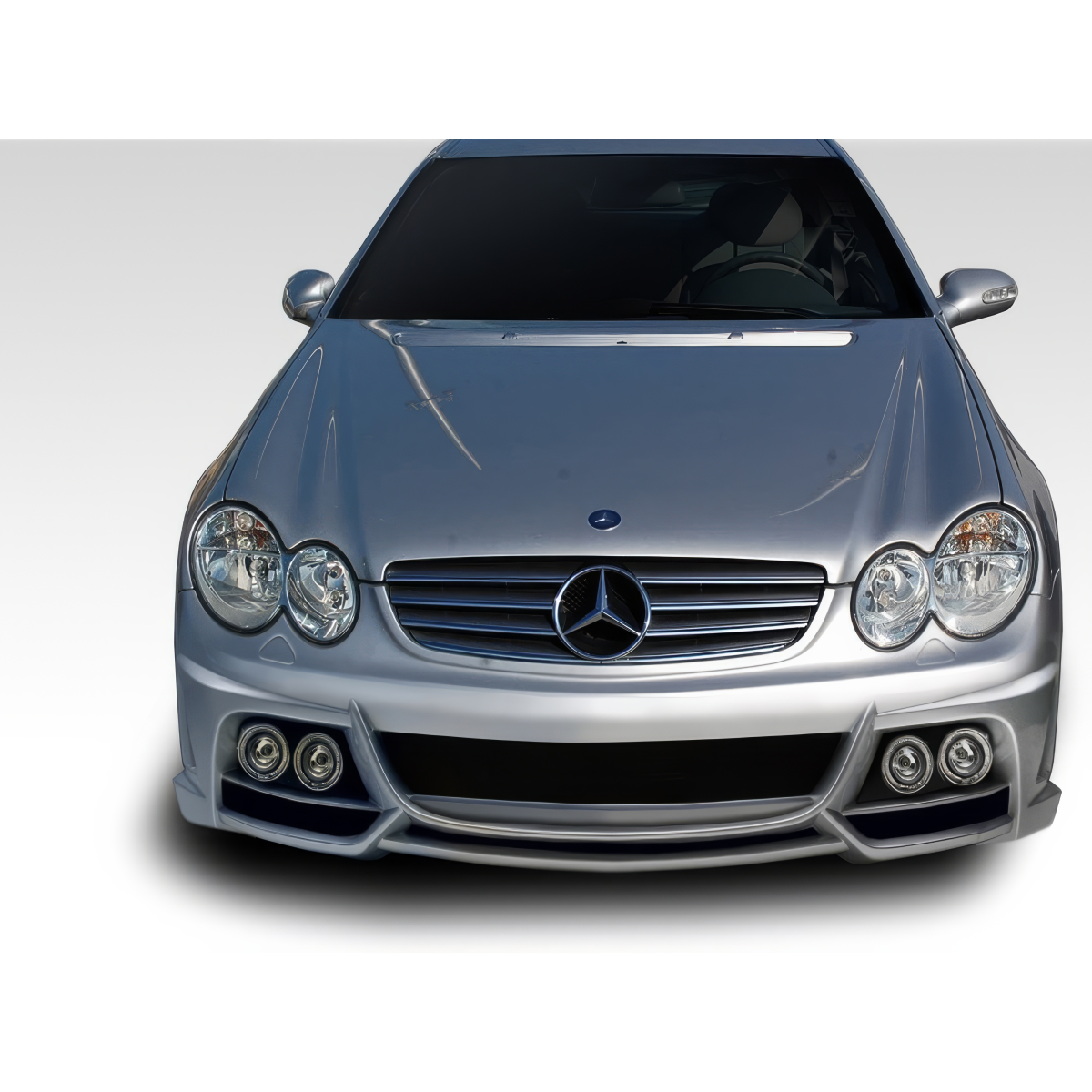 Modify your Mercedes-Benz CLK-Class 2003 with our Exterior/Front Bumpers or Lips - Frontal view close up of the car part