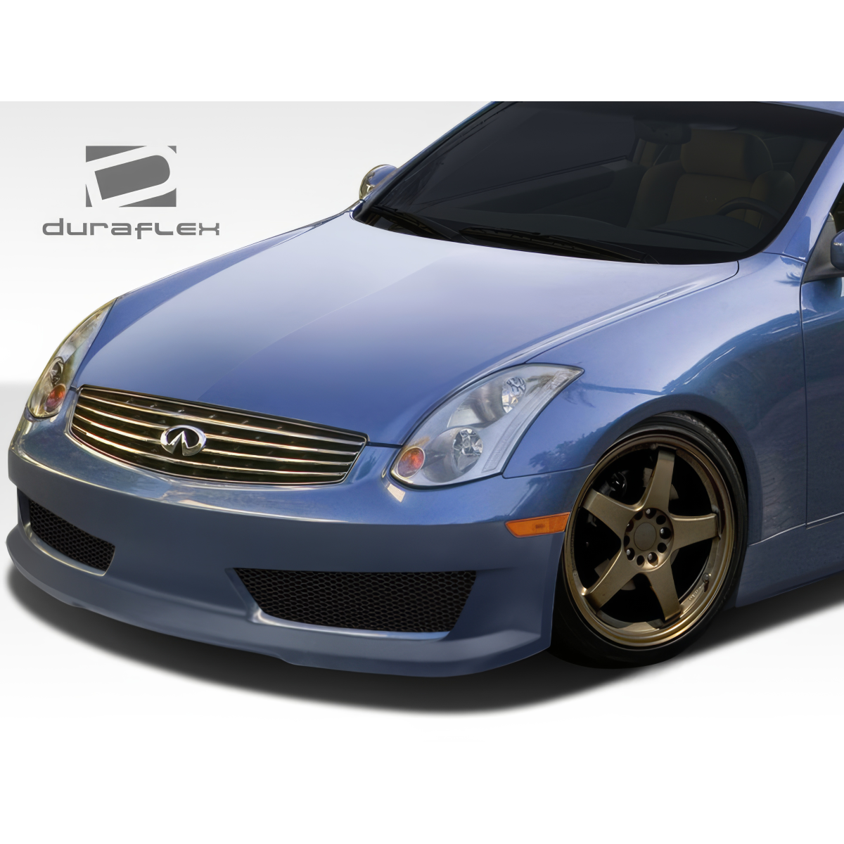 Modify your Infiniti G35 2003 with our Exterior/Front Bumpers or Lips - Front angle view of a car with aftermarket bumper