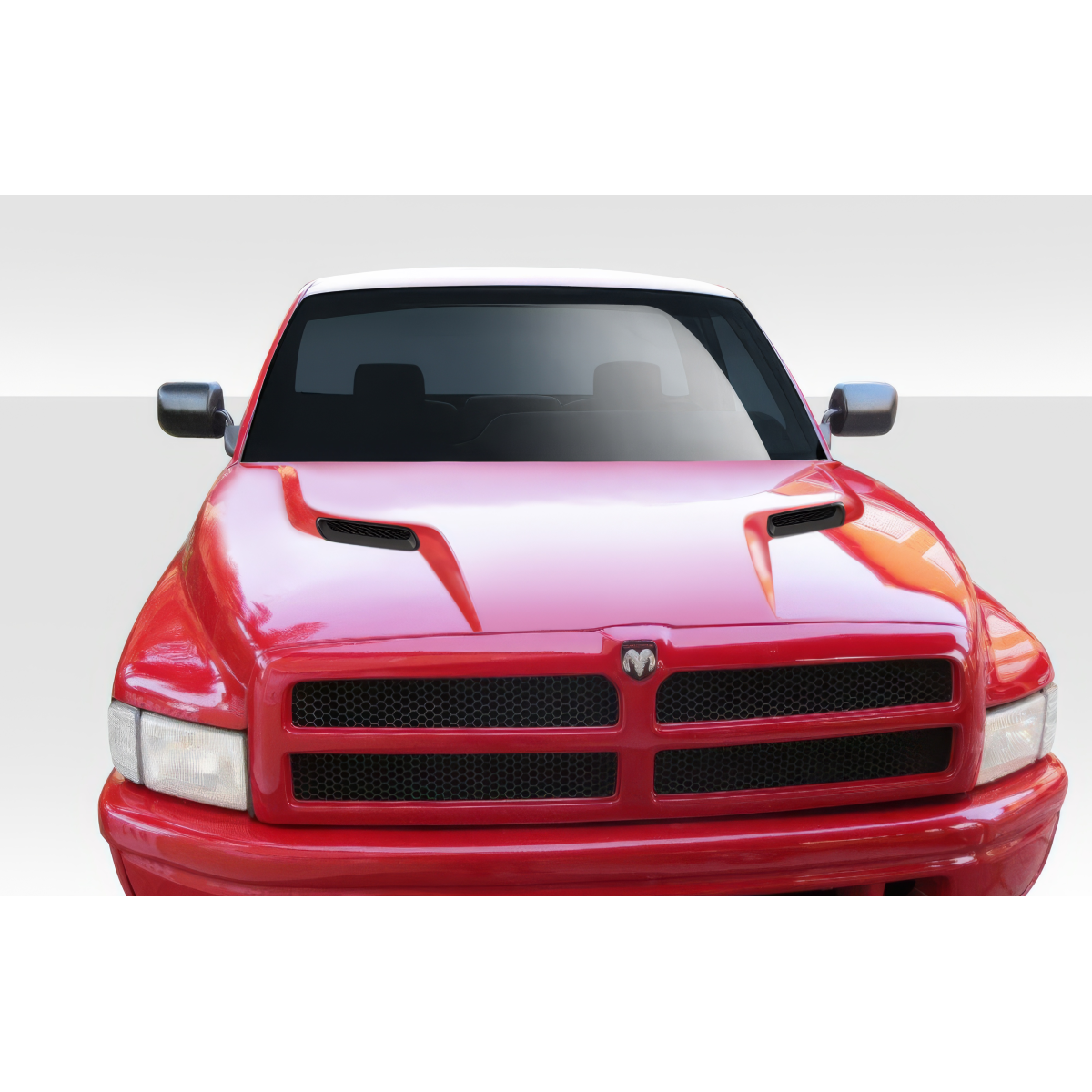 Modify your Dodge Ram 1994 with our Exterior/Hoods - Front view of the Dodge Ram hood