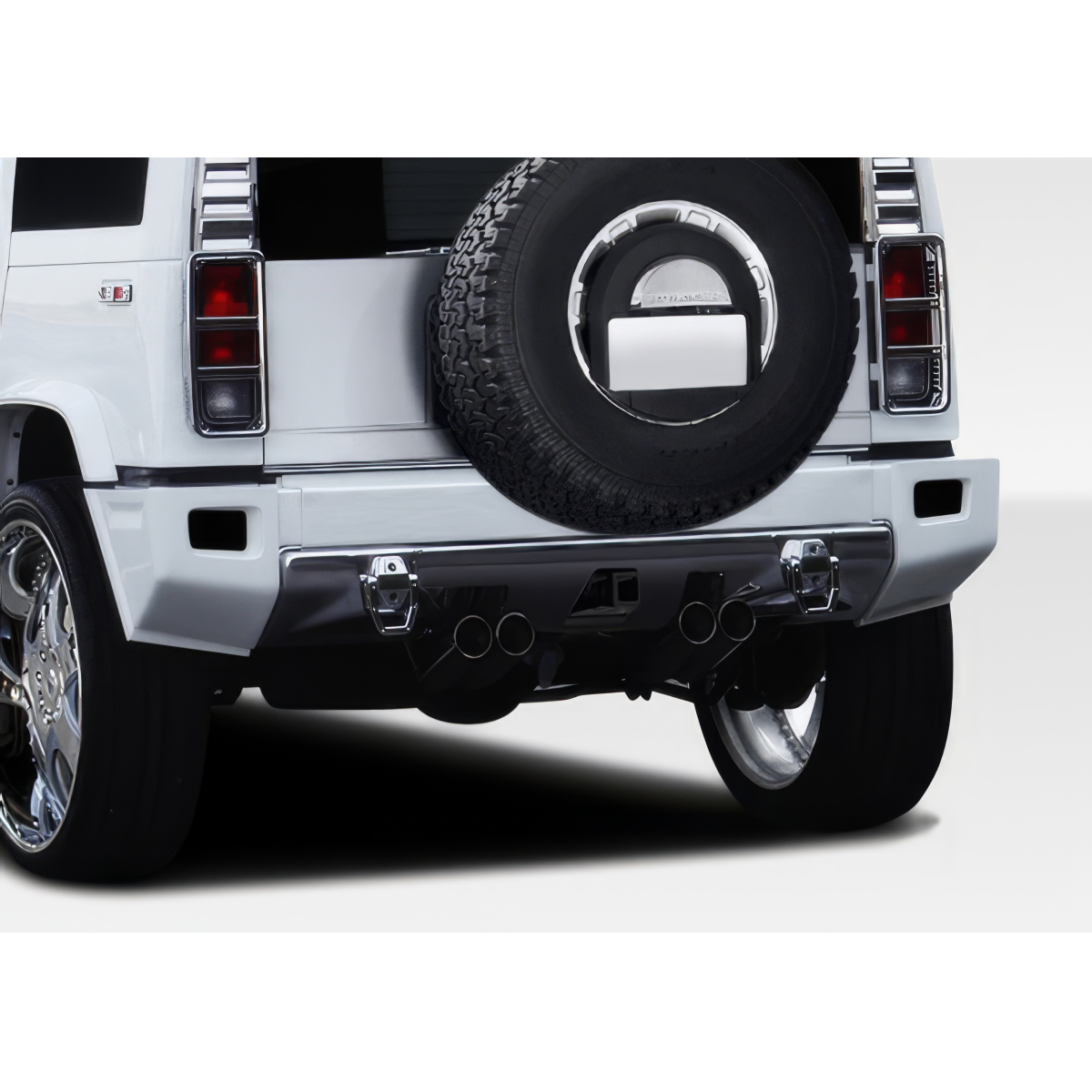 Modify your Hummer H2 2003 with our Exterior/Rear Bumpers or Lips - View from the rear angle of the Hummer H2