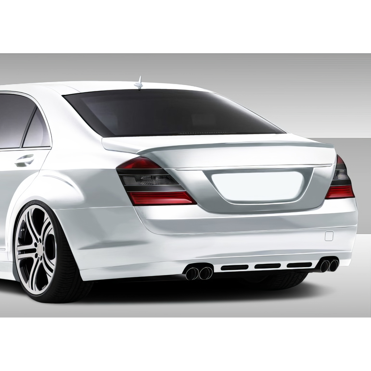 Modify your Mercedes-Benz S-Class 2007 with our Exterior/Rear Lips - Rear three quarter angle of car viewed from side
