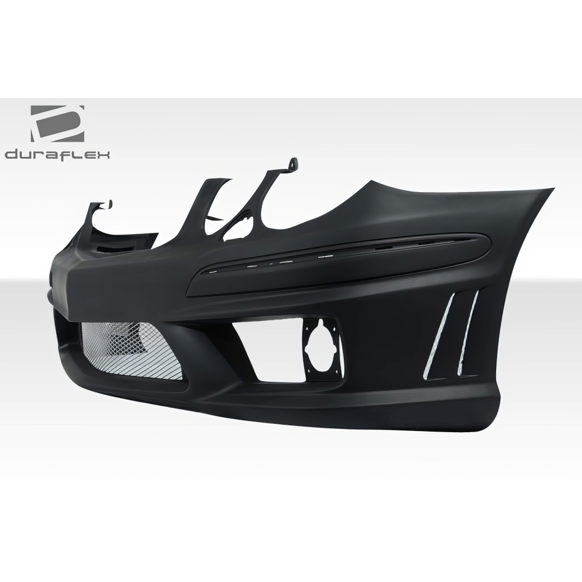 Modify your Mercedes-Benz E55 AMG 2007 with our Exterior/Front Bumpers or Lips - Part shown from a slight side angle