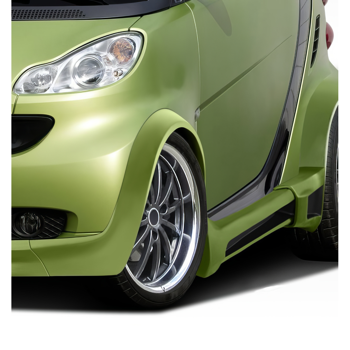 Modify your Smart fortwo 2008 with our Exterior/Complete Body Kits - Close up front angle showing the fender design