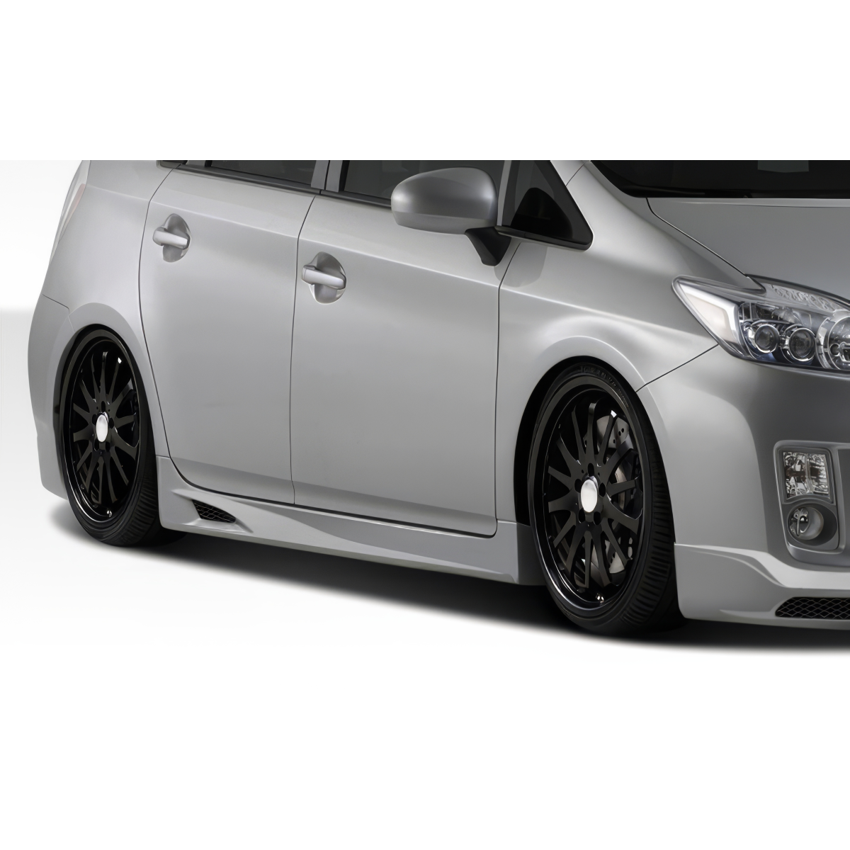 Modify your Toyota Prius 2010 with our Exterior/Side Skirts - Side view of vehicle at a slight angle