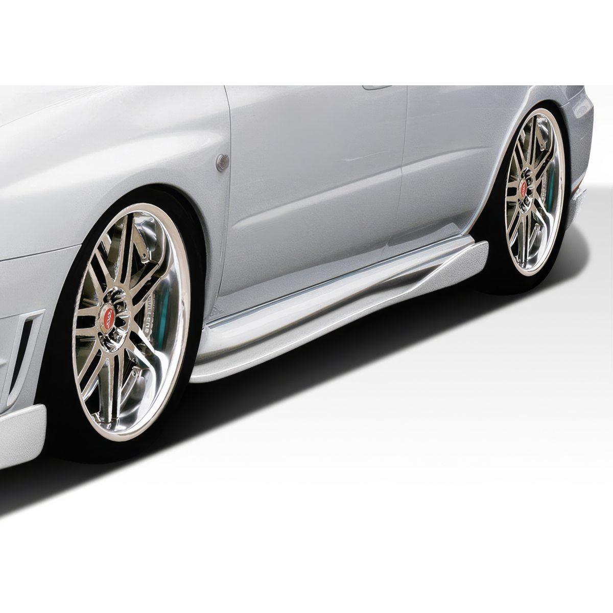 Modify your Subaru Impreza 2002 with our Exterior/Side Skirts - Side view angle showing side skirts on vehicle