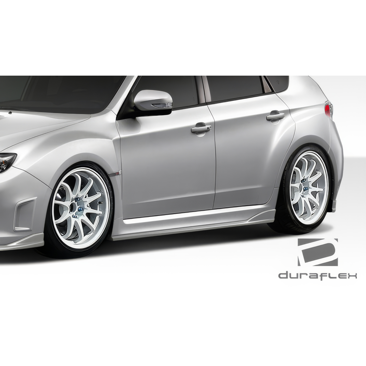 Modify your Subaru Impreza 2008 with our Exterior/Side Skirts - Part is shown at a side angle