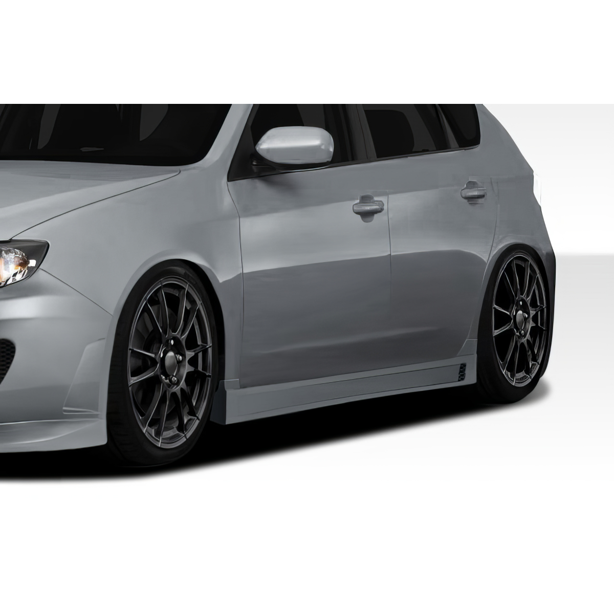 Modify your Subaru Impreza 2008 with our Exterior/Side Skirts - View from the front side at a slight angle