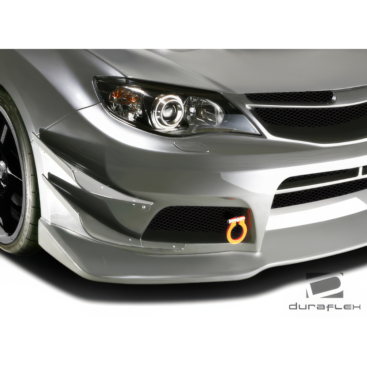 Modify your Subaru Impreza 2008 with our Exterior/Canards - Front angle of car with canards visible