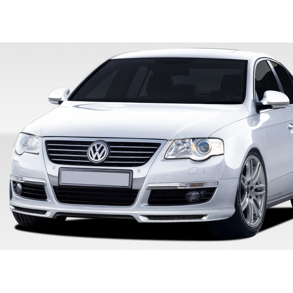 Modify your Volkswagen Passat 2006 with our Exterior/Front Lips - Front view of the vehicle at eye level