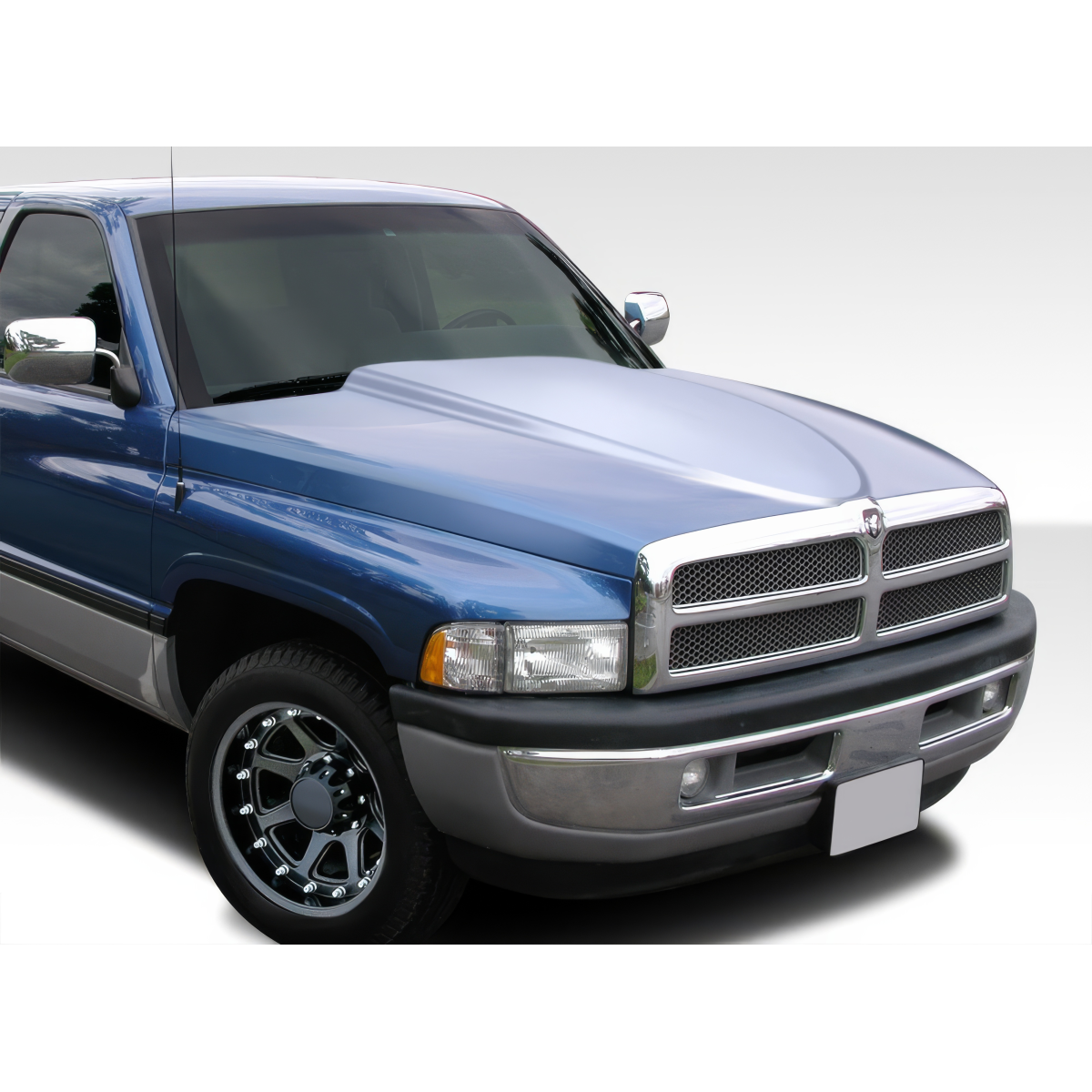 Modify your Dodge Ram 1994 with our Exterior/Hoods - Front angled view of the cowl induction hood