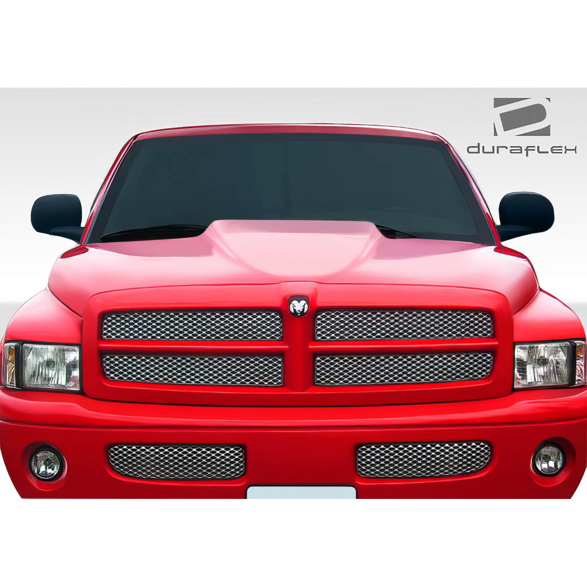 Modify your Dodge Ram 1994 with our Exterior/Hoods - Front view of the cowl induction hood