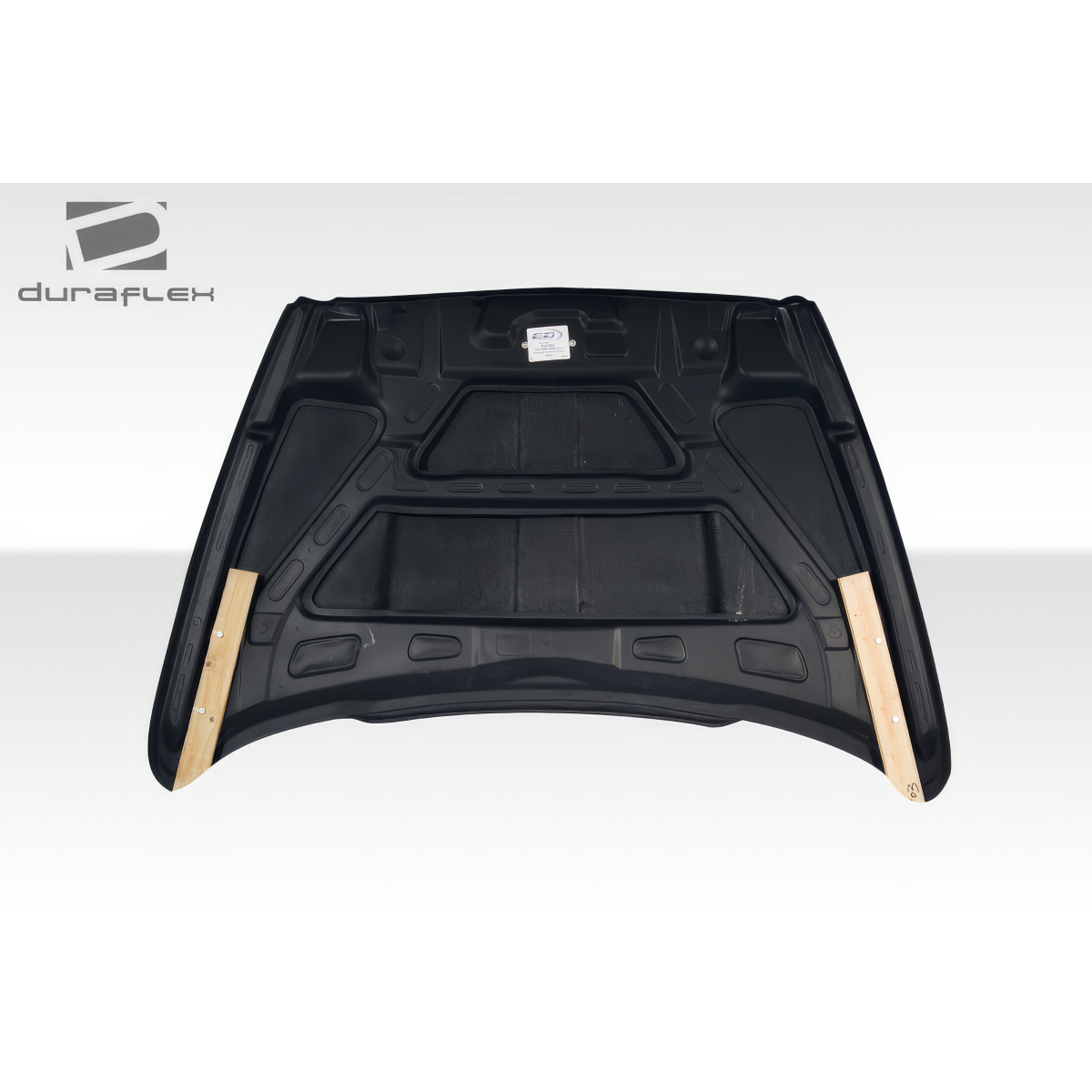 Modify your Dodge Ram 2002 with our Exterior/Hoods - Image shows a top view of a hood part flat layout