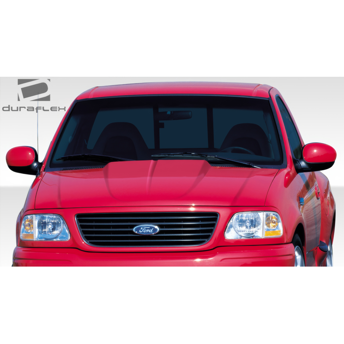 Modify your Ford F-150 1997 with our Exterior/Hoods - Frontal view of Ford F-150 part at zero degrees