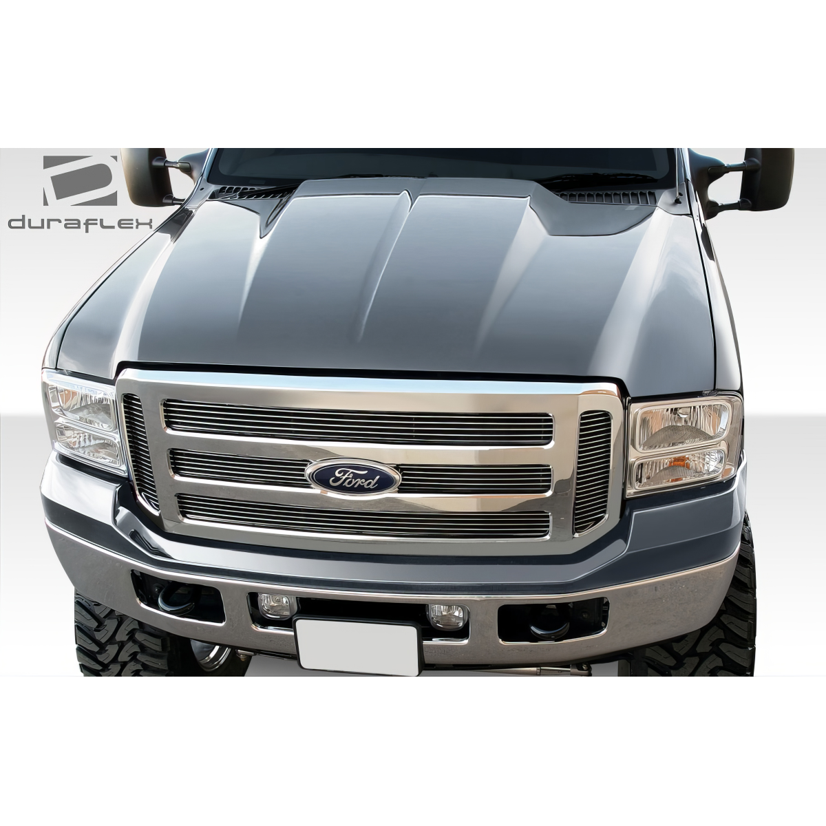 Modify your Ford F-250 Super Duty 1999 with our Exterior/Hoods - Front view angled slightly downwards