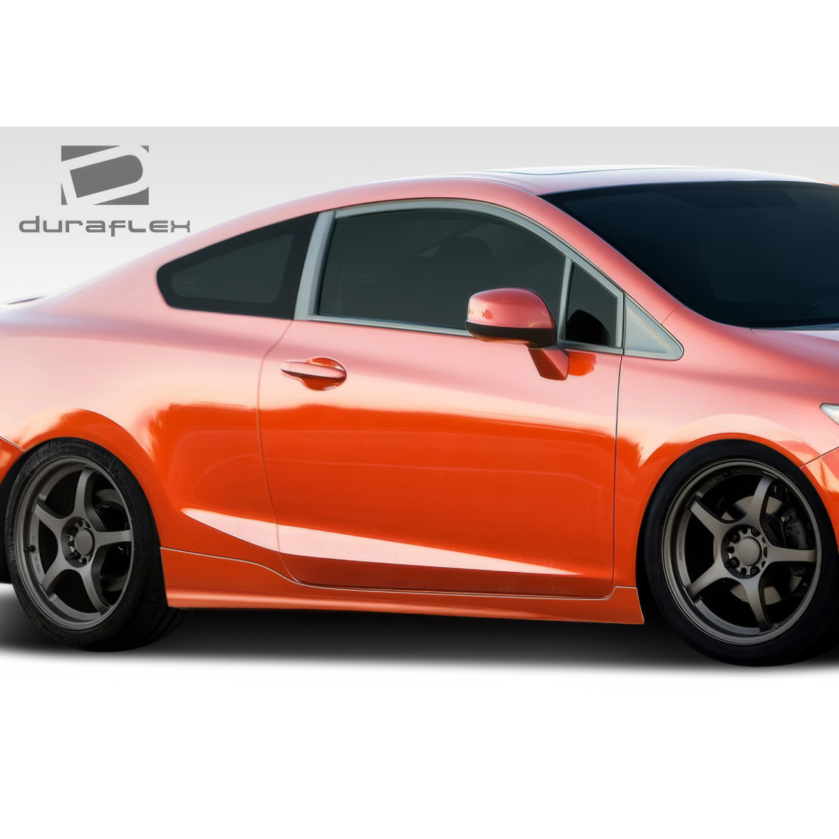 Modify your Honda Civic 2012 with our Exterior/Side Skirts - Side angle view of a modified car