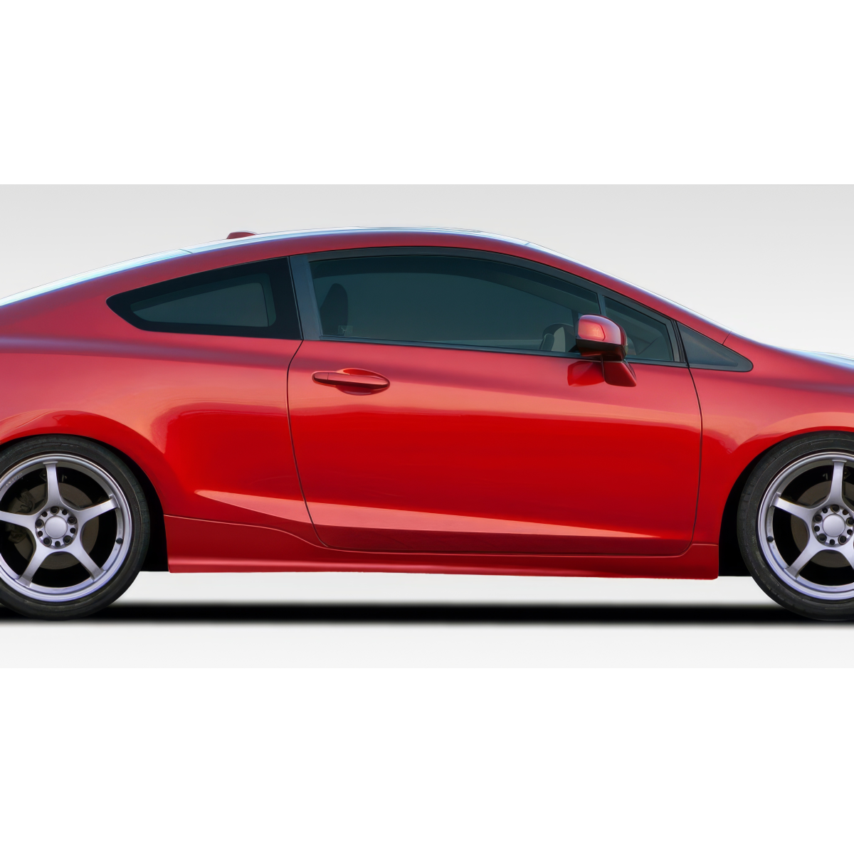 Modify your Honda Civic 2012 with our Exterior/Side Skirts - Side view of vehicle at a slight angle