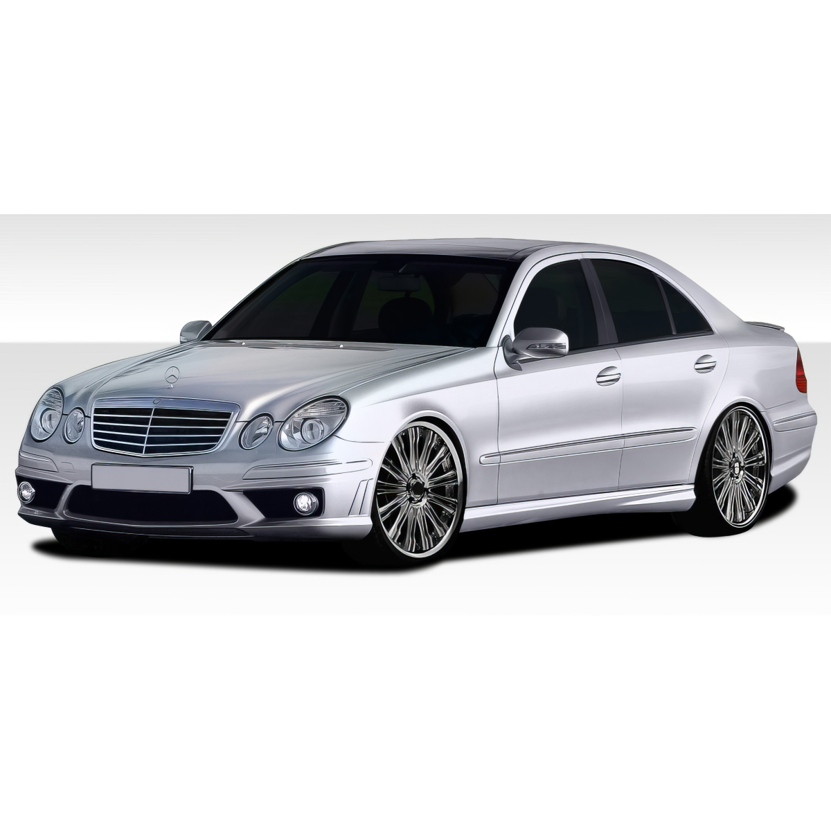 Modify your Mercedes-Benz E55 AMG 2007 with our Exterior/Complete Body Kits - Three quarter front view of the vehicle