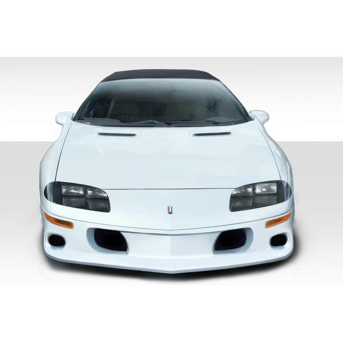 Modify your Chevrolet Camaro 1993 with our Exterior/Front Bumpers - Front view of the vehicle at eye level