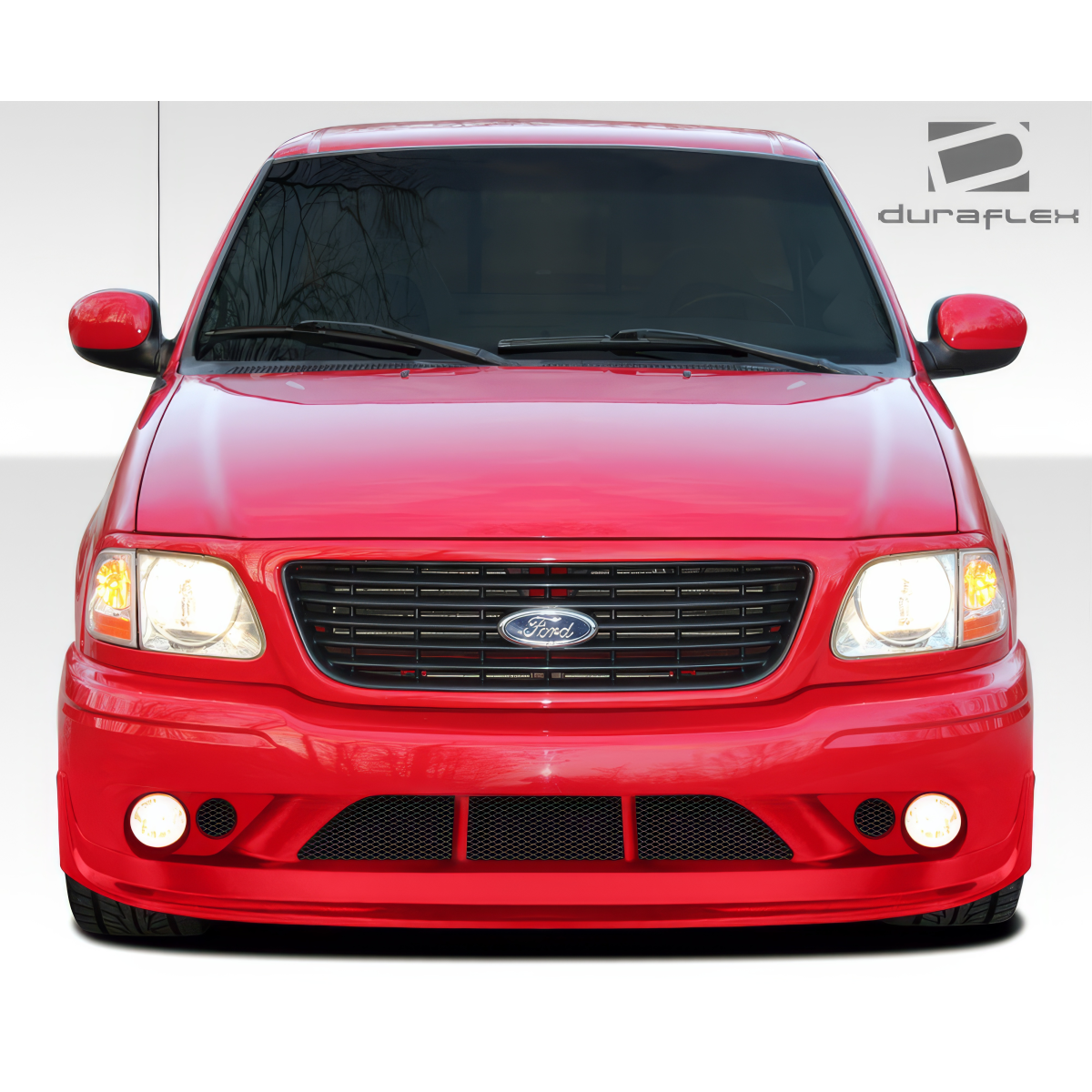 Modify your Ford F-150 1997 with our Exterior/Complete Body Kits - Front angle view of a red Ford F-150 truck