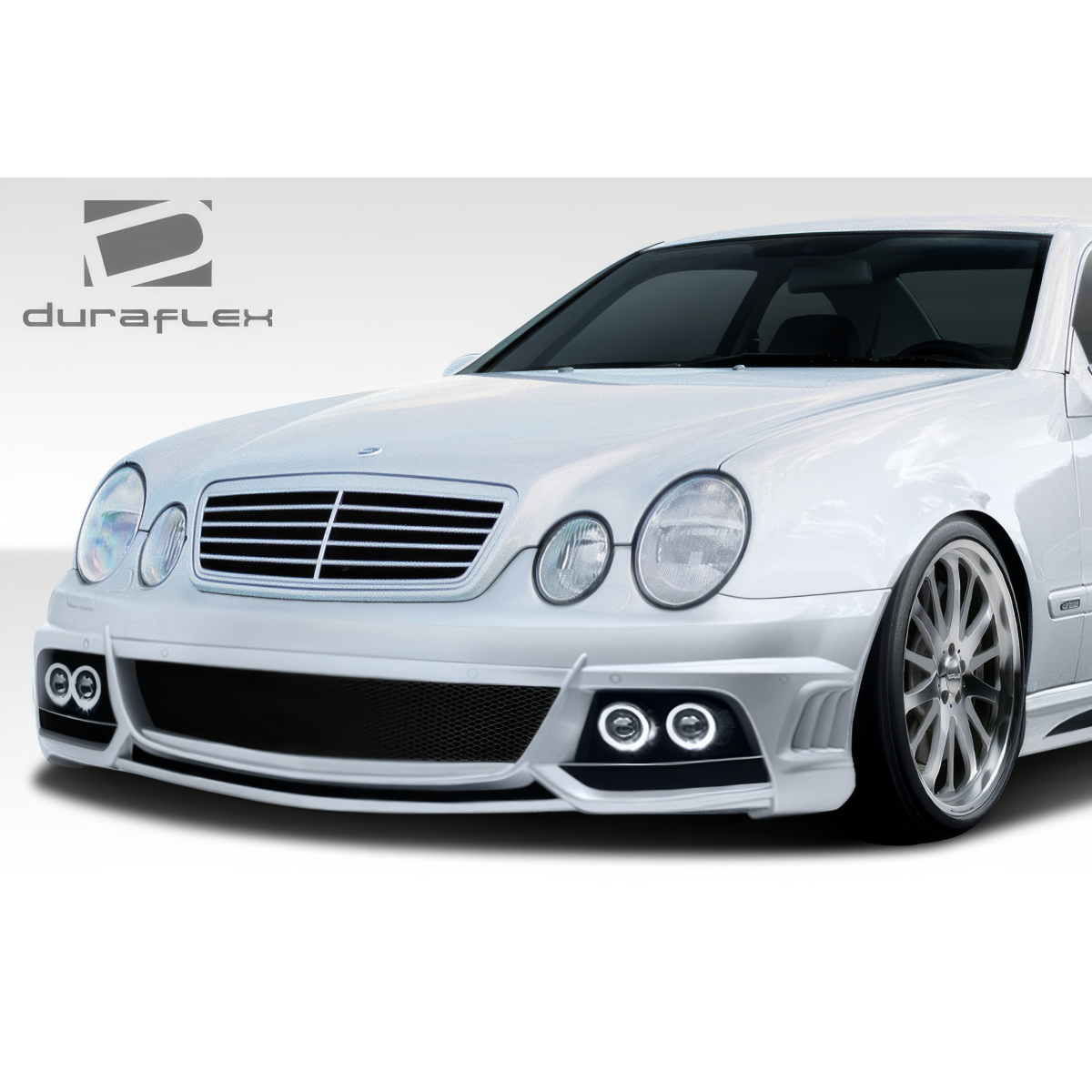 Modify your Mercedes-Benz CLK-Class 1998 with our Exterior/Front Bumpers or Lips - Front angle view of a modified car bumper