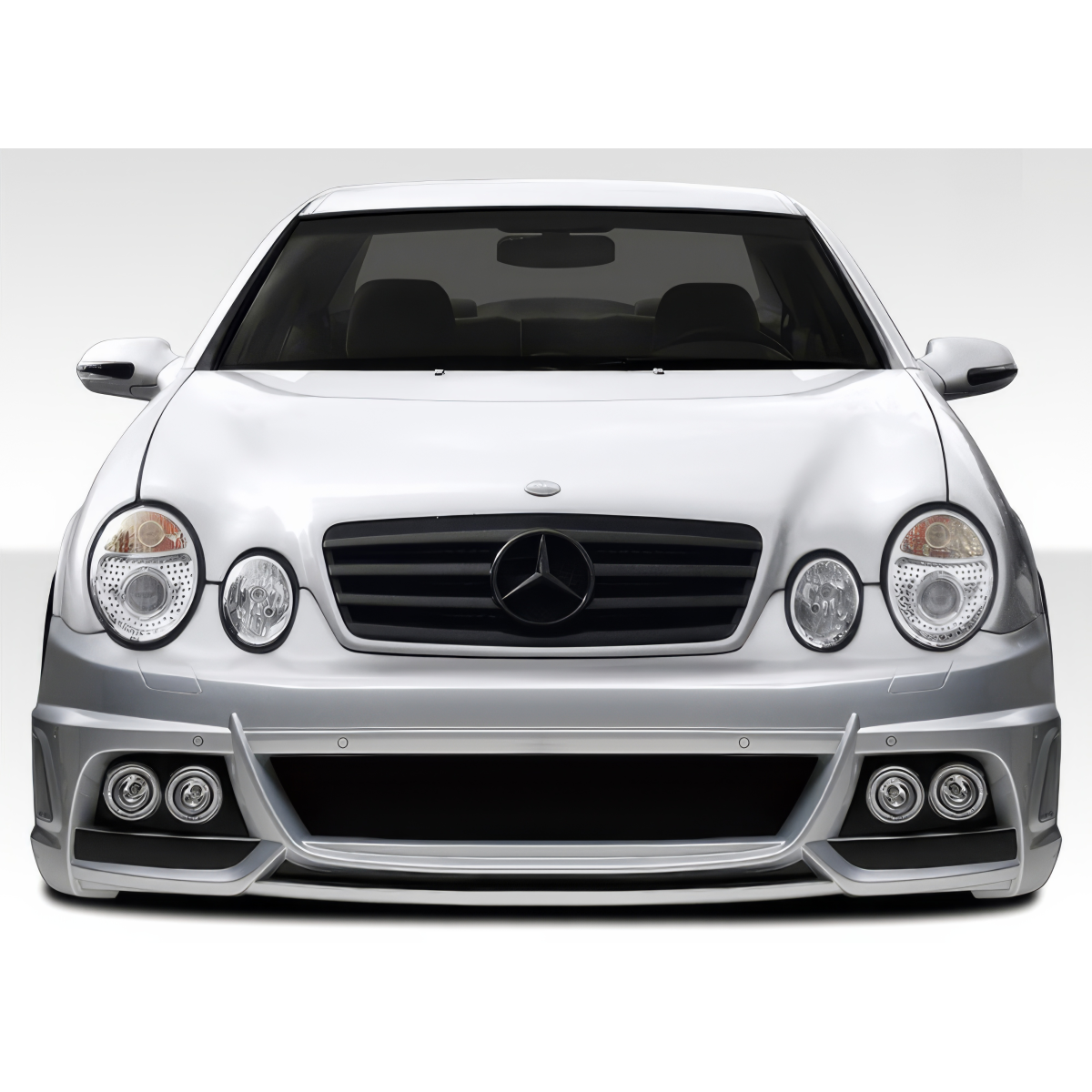 Modify your Mercedes-Benz CLK-Class 1998 with our Exterior/Front Bumpers or Lips - Front view of the vehicle featuring bumper