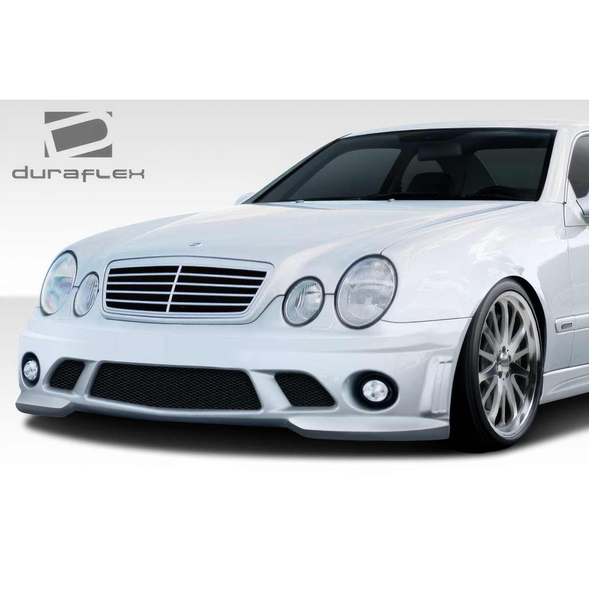 Modify your Mercedes-Benz C-Class 1998 with our Exterior/Front Bumpers or Lips - Front angle view of the bumper shows sleek design