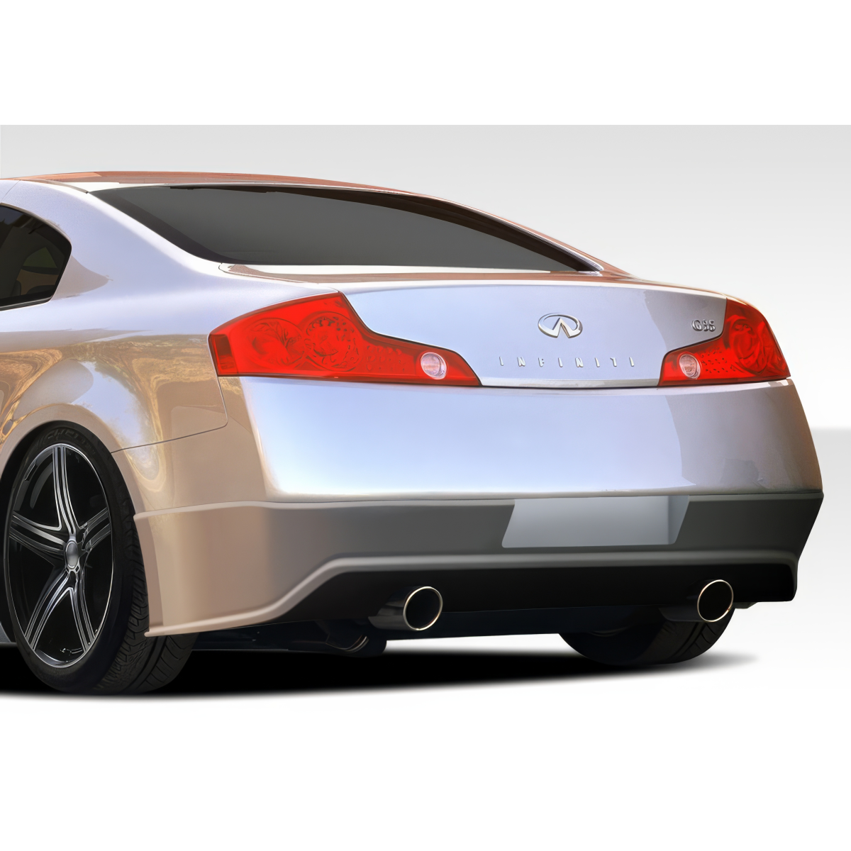 Modify your Infiniti G35 2003 with our Exterior/Complete Body Kits - Rear angle view of a vehicle showcasing rear bumper