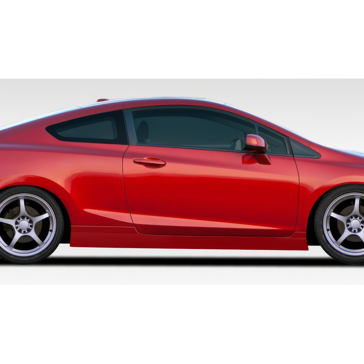 Modify your Honda Civic 2012 with our Exterior/Side Skirts - Side profile view of car at a straight angle