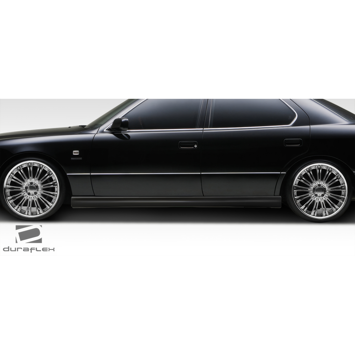 Modify your Lexus LS400 1995 with our Exterior/Side Skirts - Side view of the Lexus LS400 from a low angle