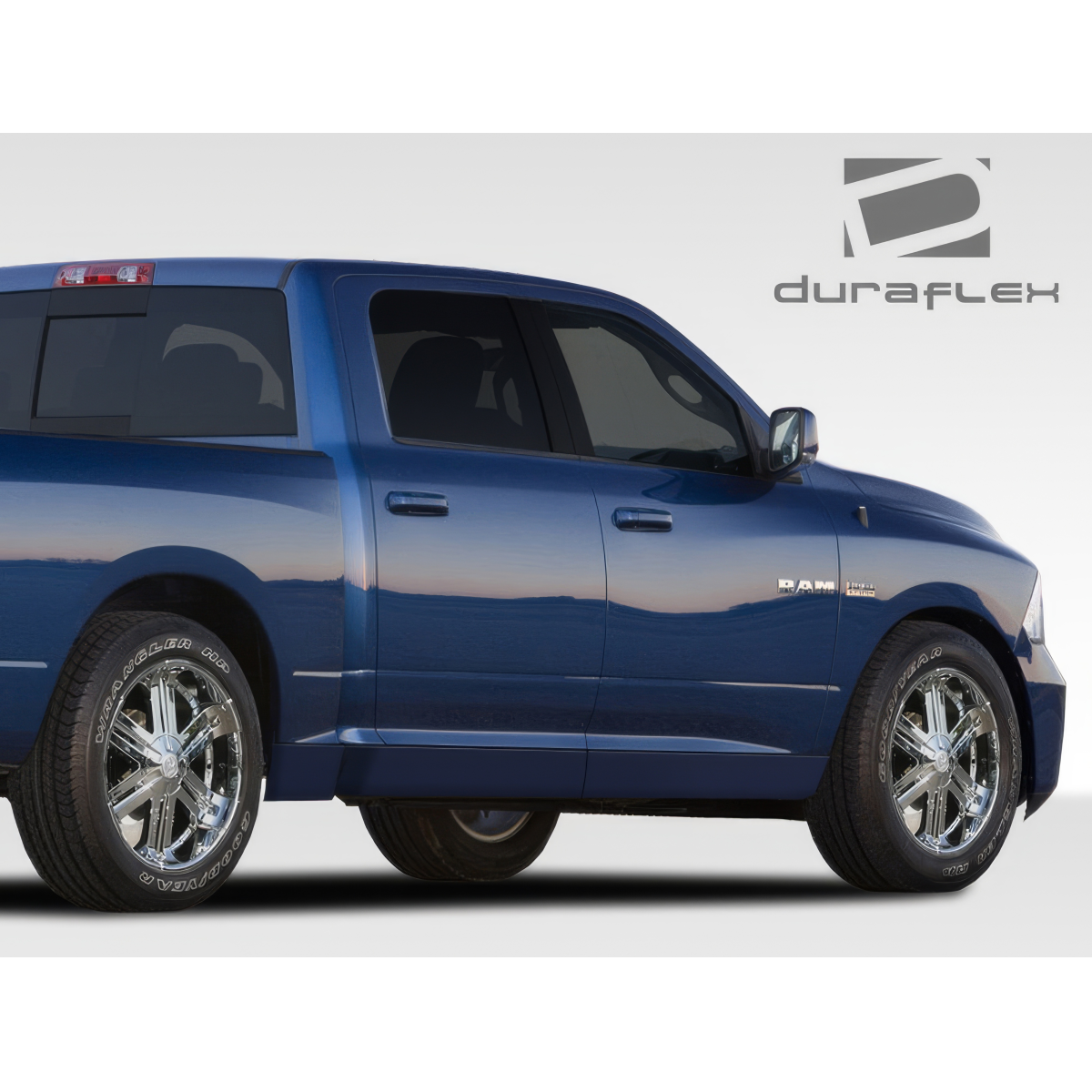 Modify your Dodge Ram 2009 with our Exterior/Side Skirts - Side angle of vehicle showing side skirts