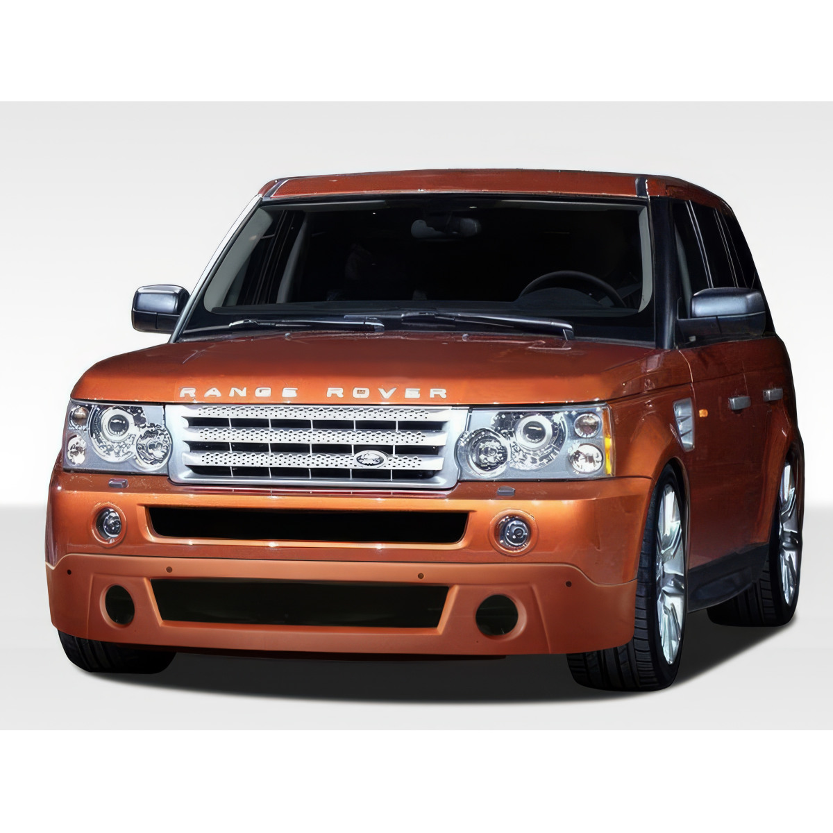 Modify your Land Rover Range Rover Sport 2006 with our Exterior/Front Bumpers or Lips - Front view at eye level of the vehicle