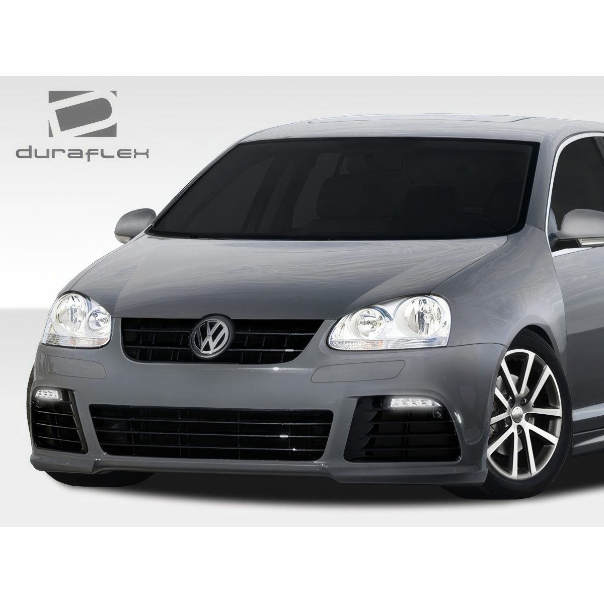 Modify your Volkswagen Golf 2005 with our Exterior/Front Bumpers or Lips - Front angle view of vehicle showing bumper details