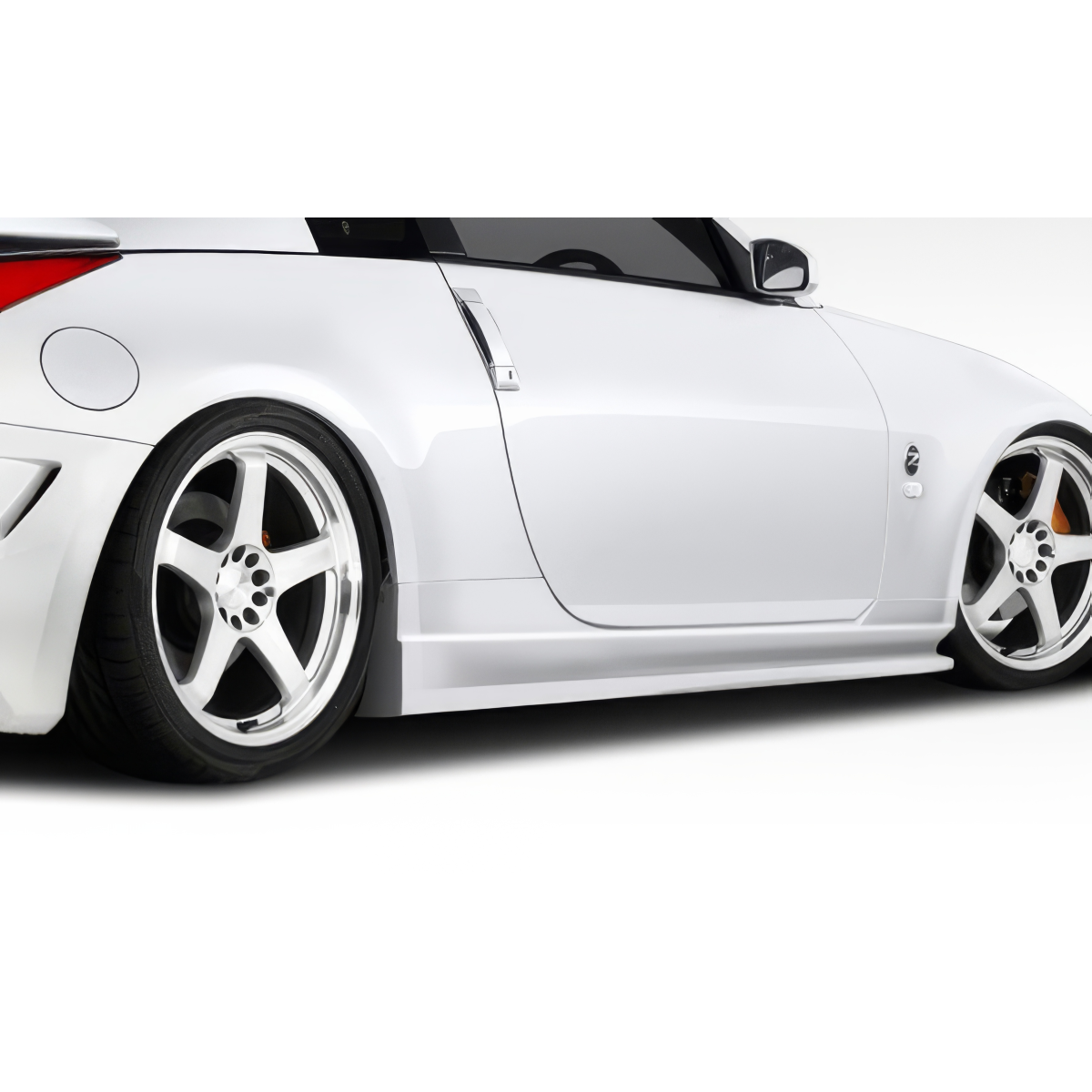 Modify your Nissan 350Z 2003 with our Exterior/Complete Body Kits - Low angle view showcasing sleek side design