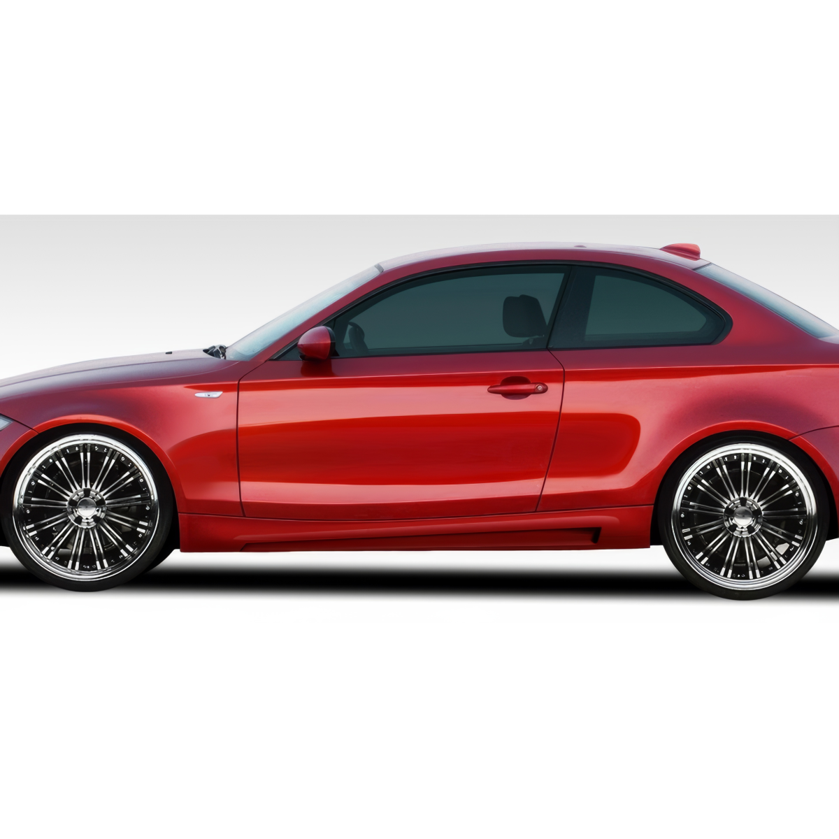 Modify your BMW 1-Series 2008 with our Exterior/Side Skirts - Side view showing vehicle profile and skirts