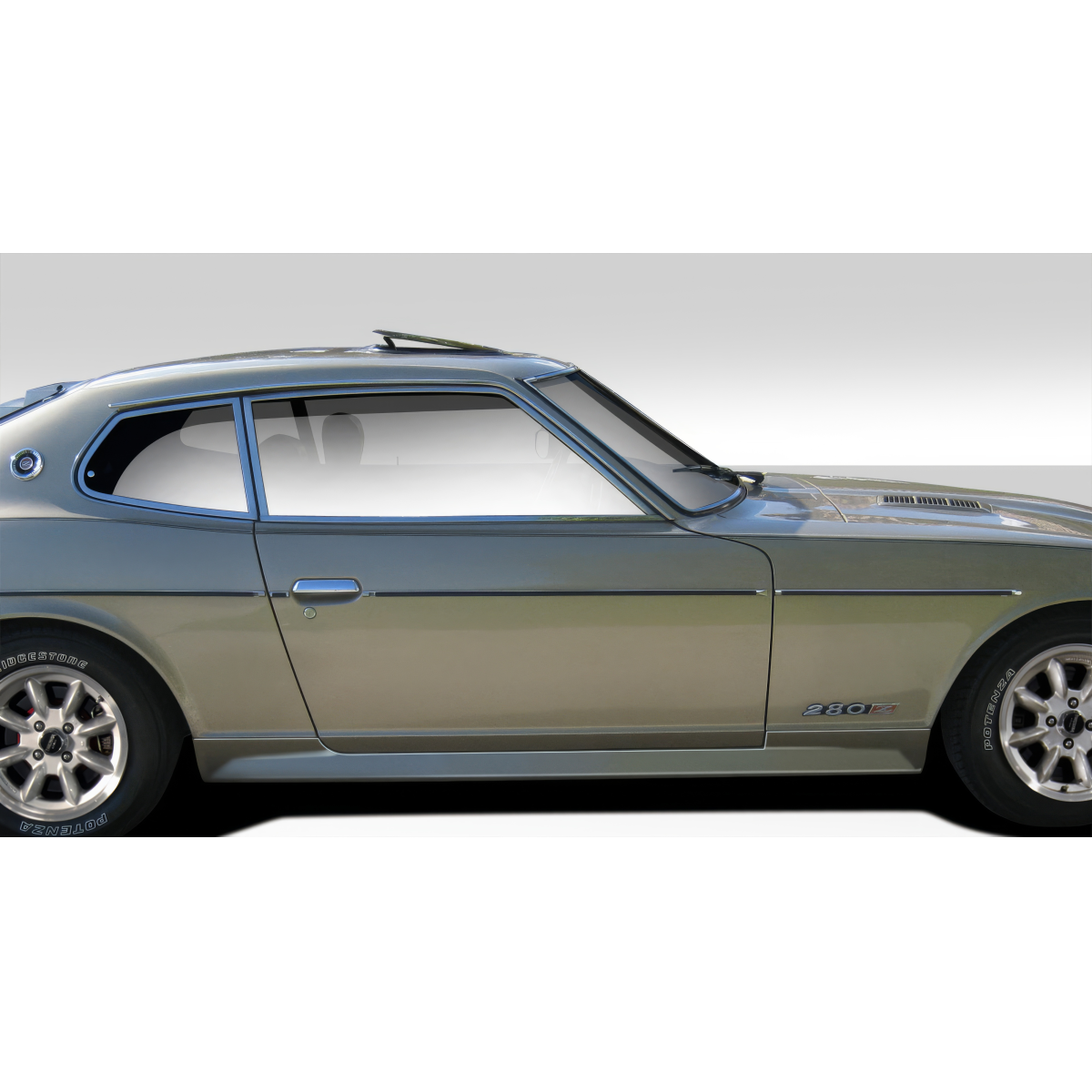 Modify your Nissan 260Z 1974 with our Exterior/Side Skirts - Side view of vehicle at a slight angle